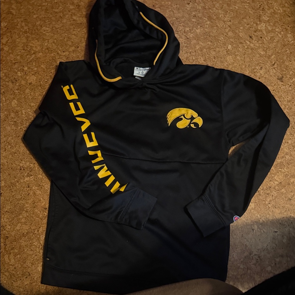 Champion Iowa Hawkeyes Black and Gold Hoodie